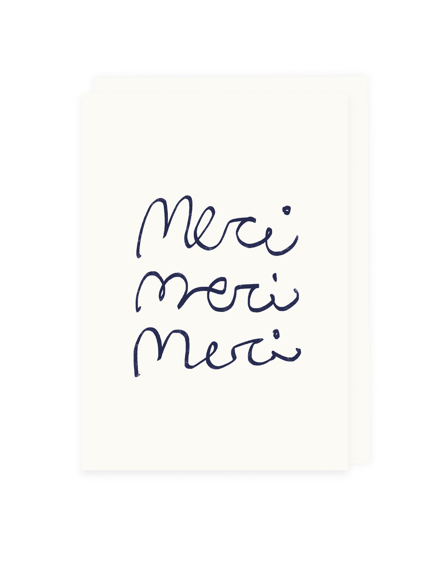 Folding card 'merci merci merci' (risography)