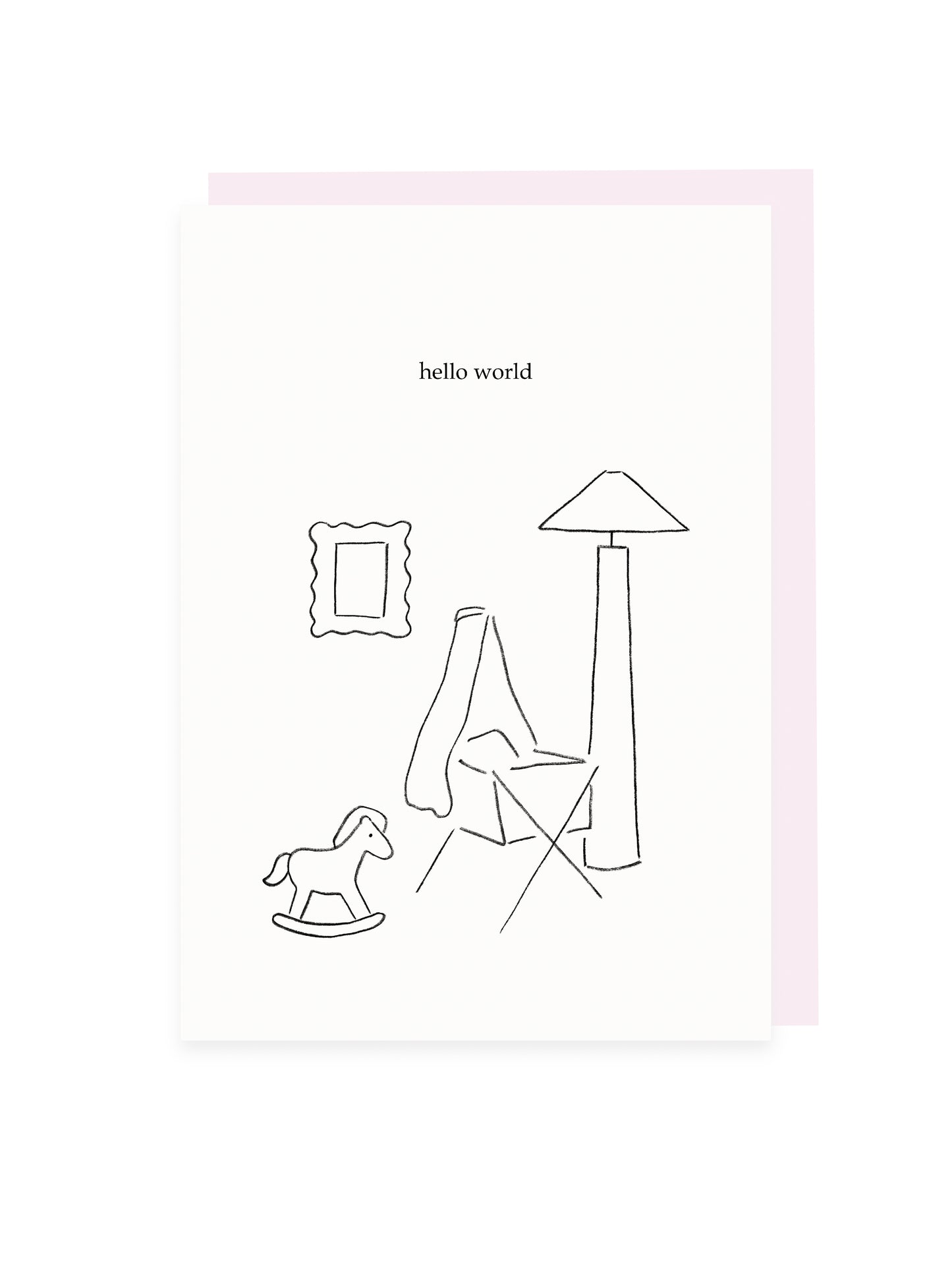 Folding card 'hello world' pink envelope