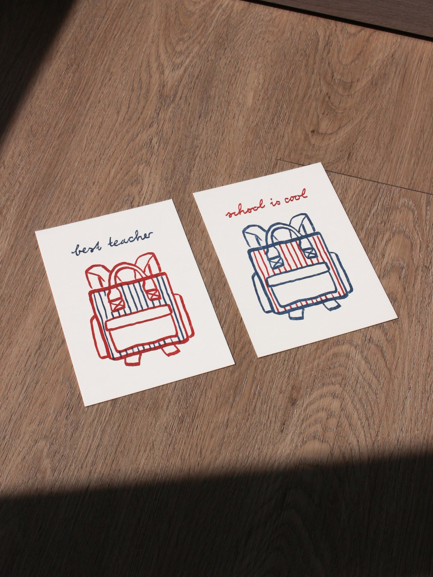 Postcard 'best teacher' (risograph)