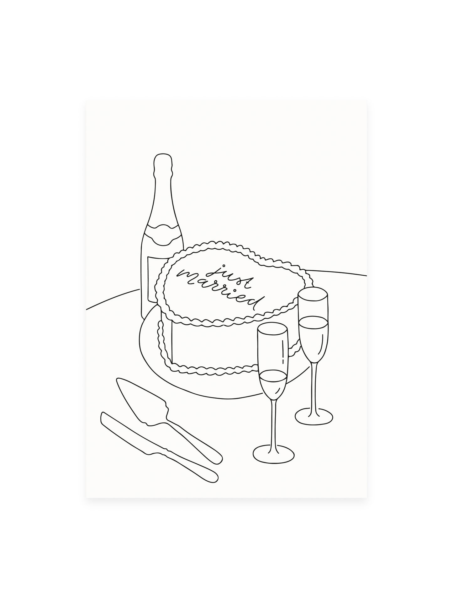 Postcard 'just married'