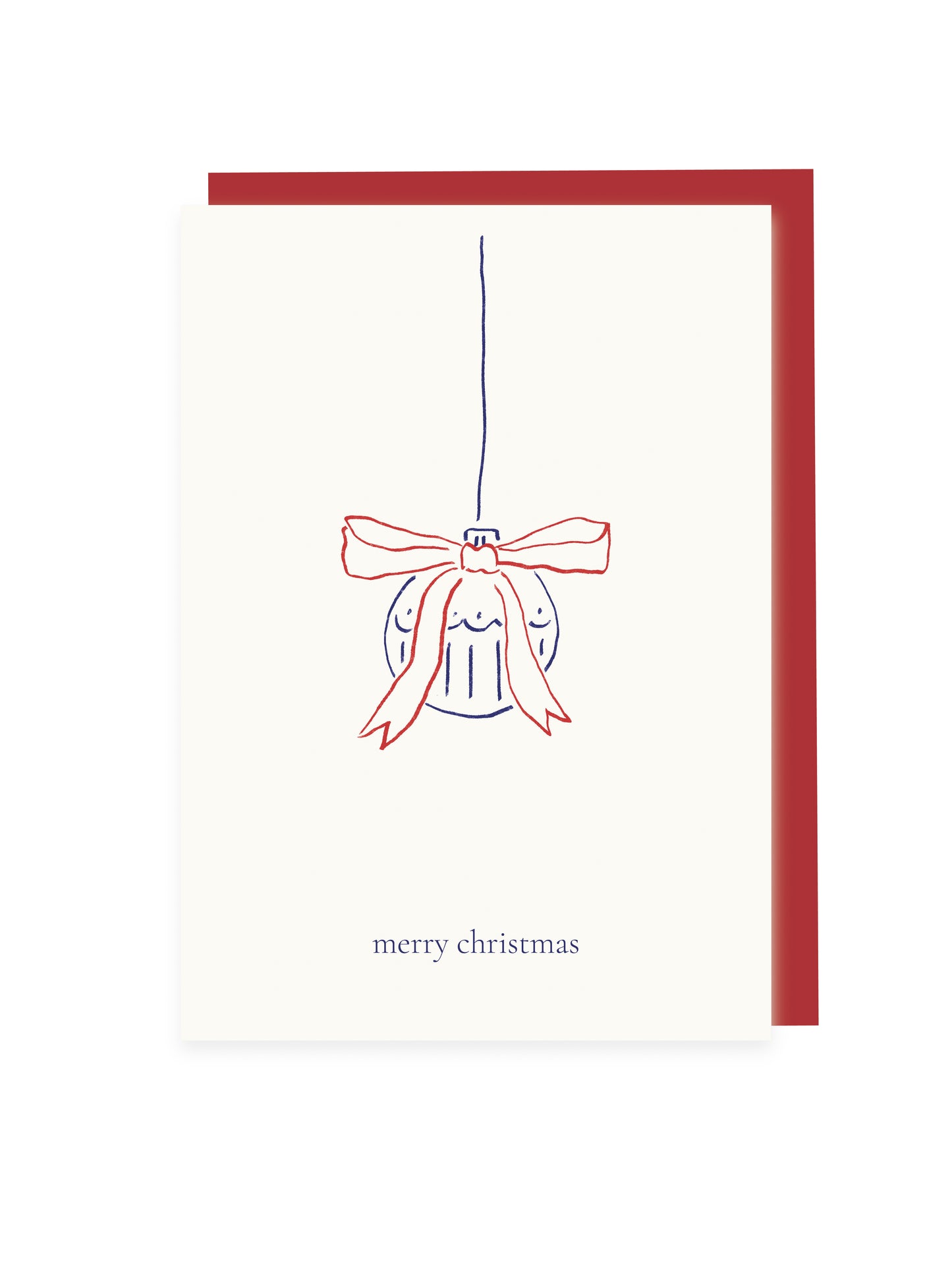 Folding card 'merry christmas' Christmas tree ball (risography)