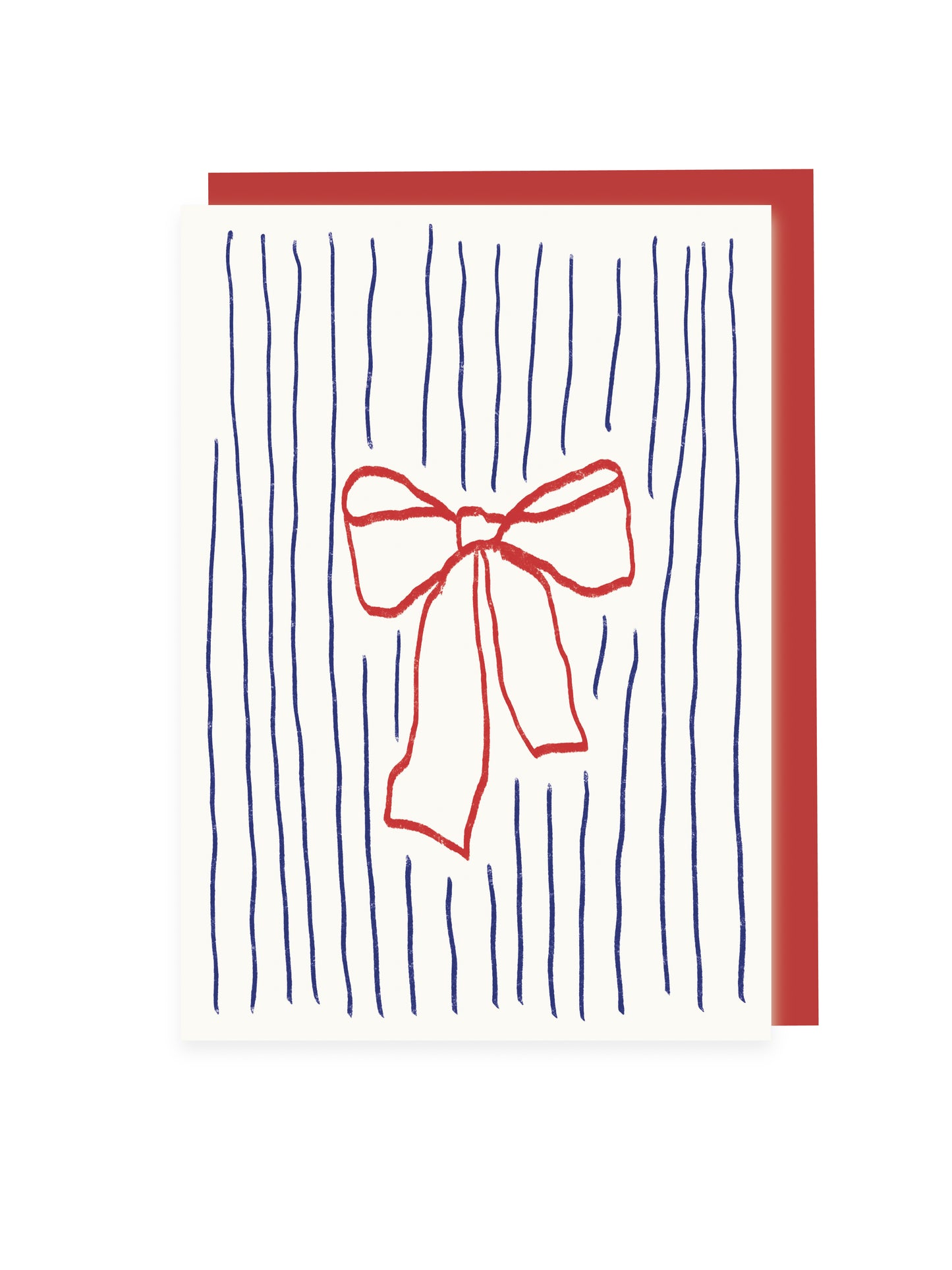Folding card bow and stripes (risography)