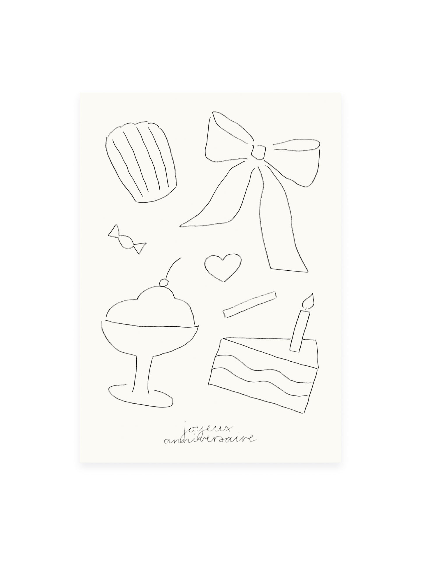 Postcard 'Joyeux Anniversaire' (risography)