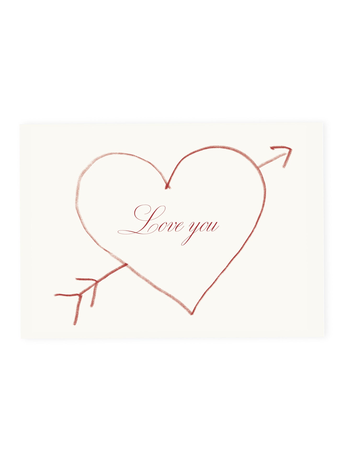 Postcard 'Love you' Heart (Risograph)