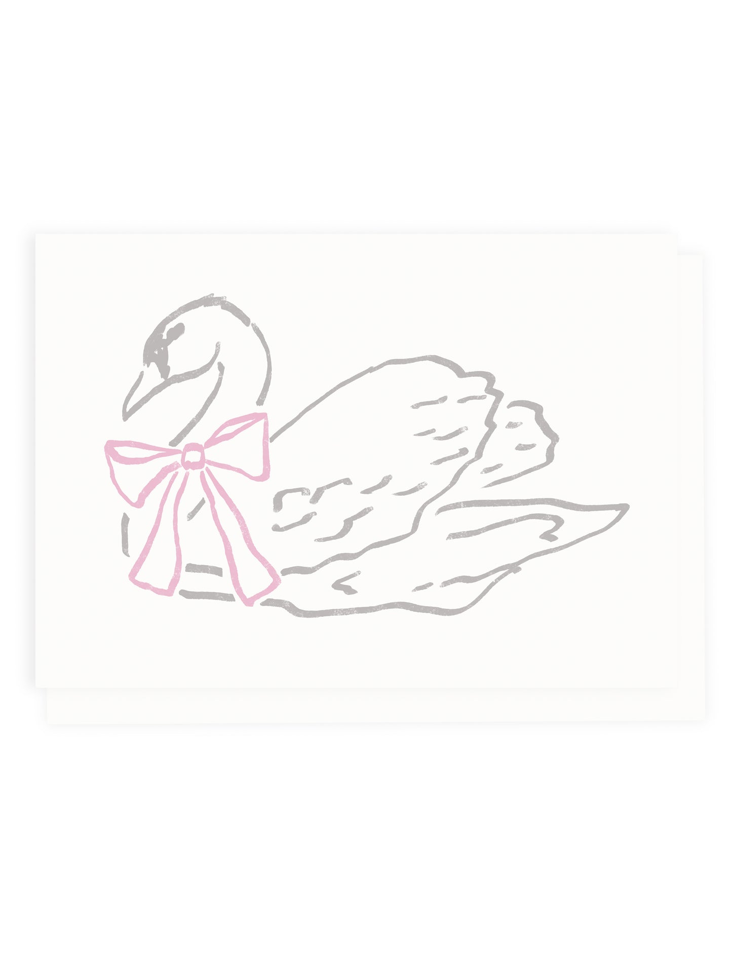Folding card swan with pink bow