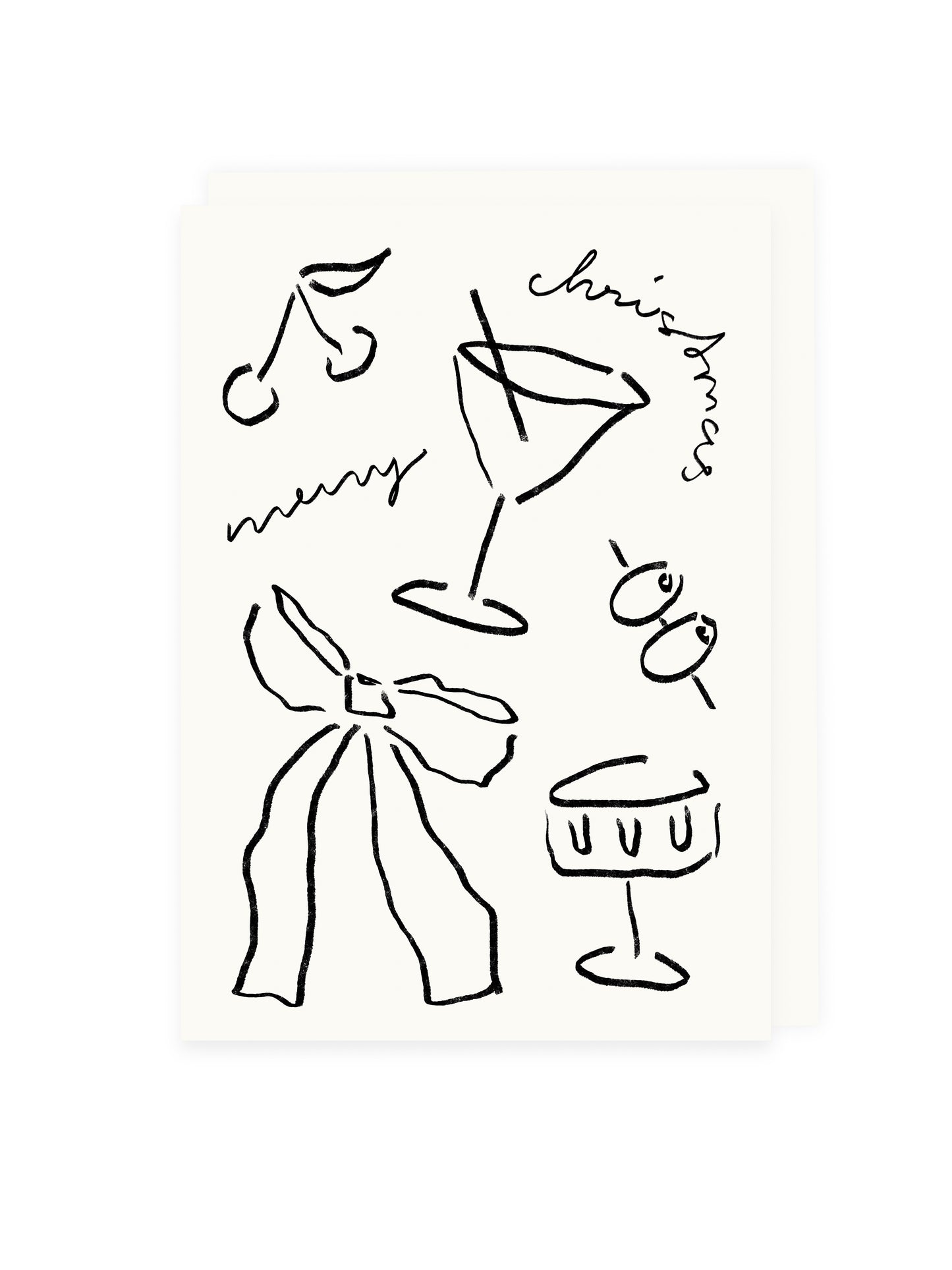 Folding card 'merry christmas' (risography)