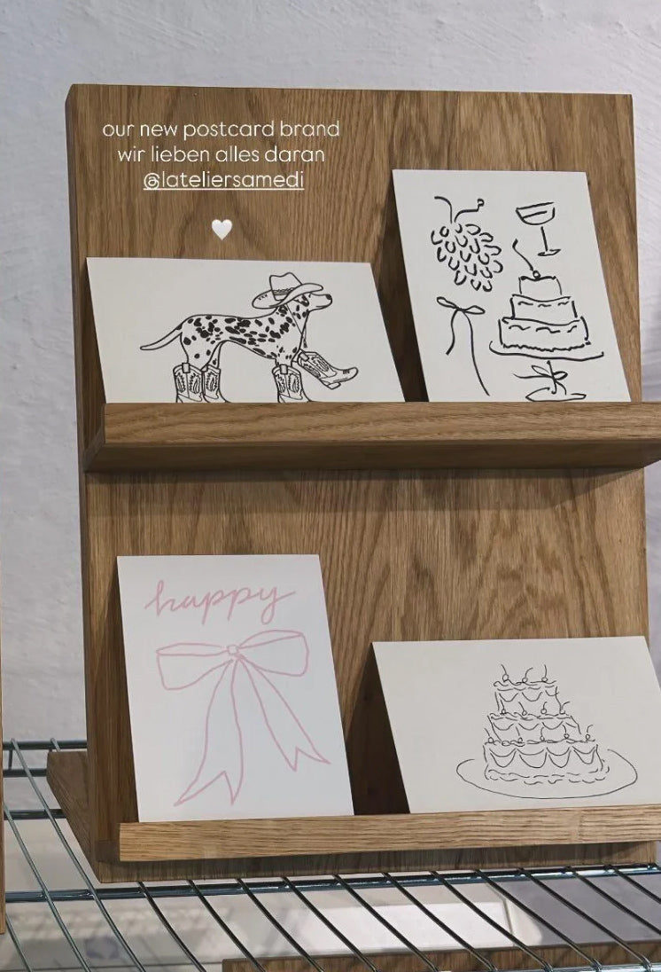 Solid oak display for 4 cards