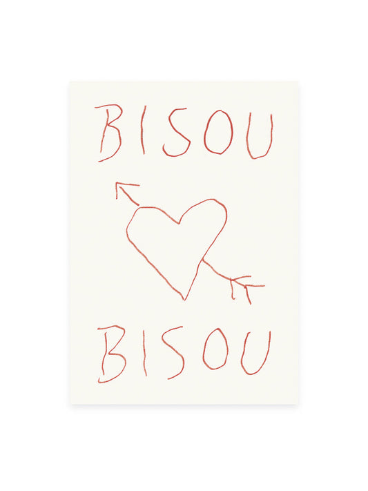 Postcard 'Bisou Bisou' (risography)
