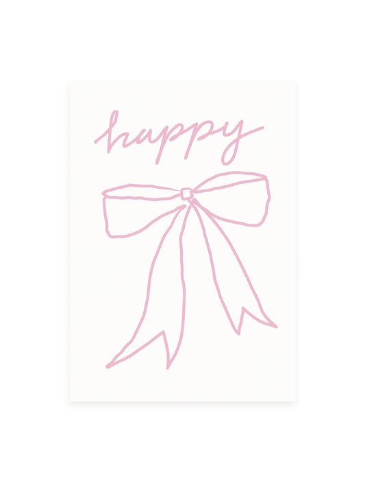Postcard 'happy' bow