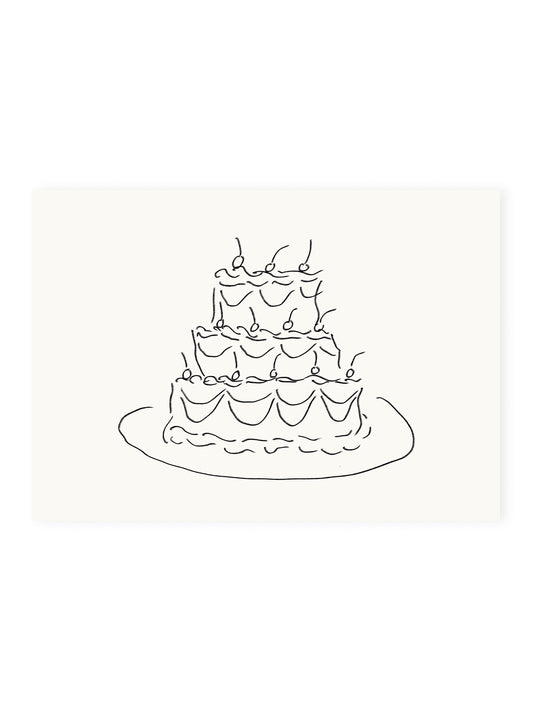 Postcard wedding cake (risograph)