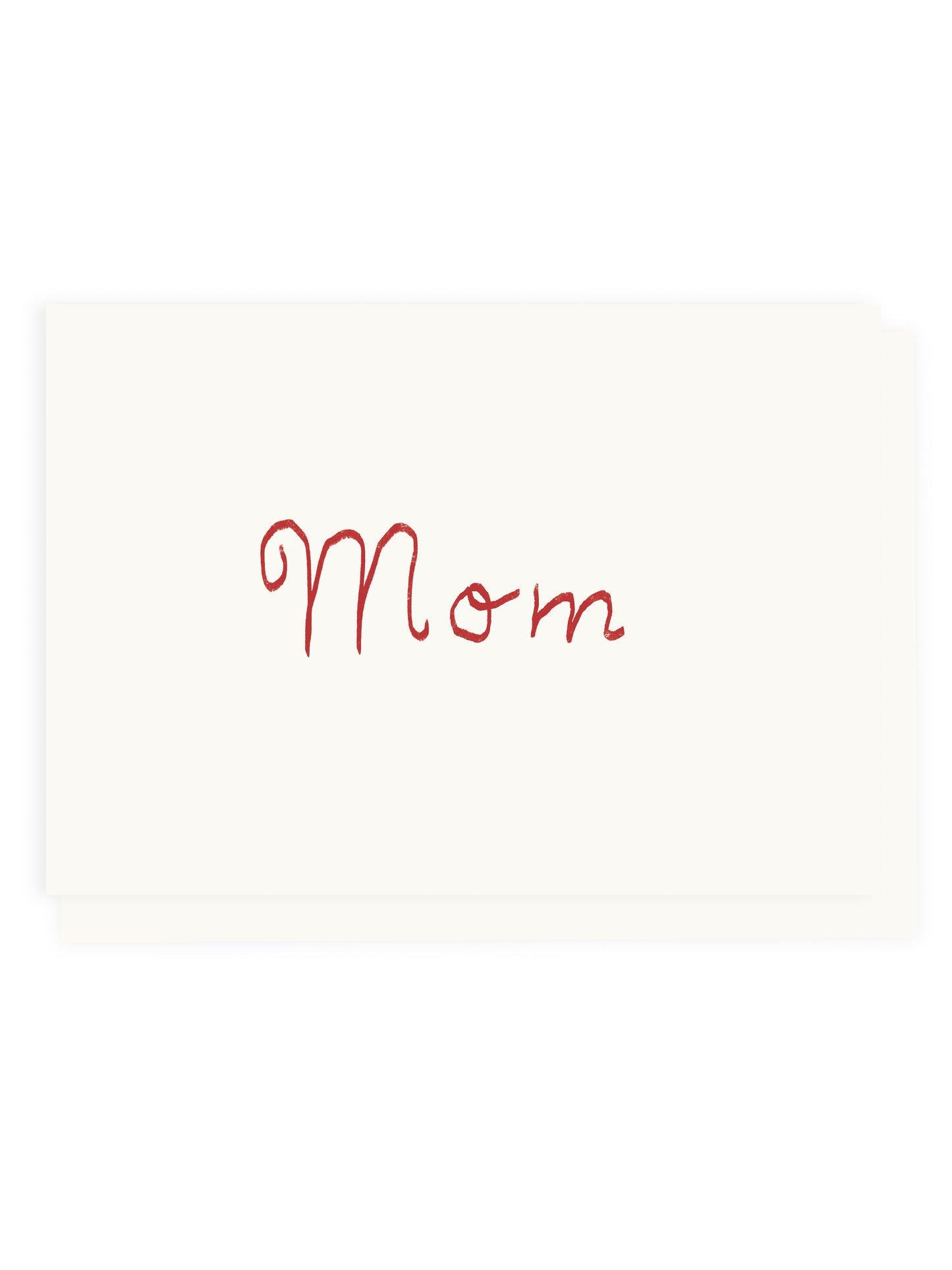 Fold-out card 'Mom' font (risograph)