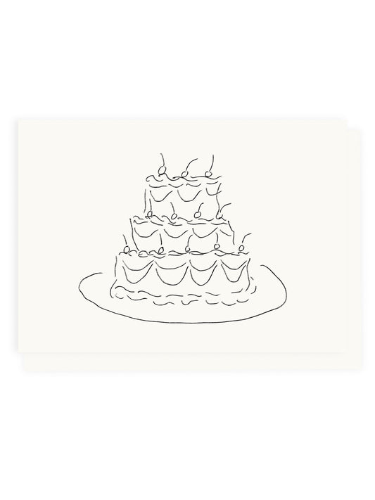 Folding card wedding cake (risography)