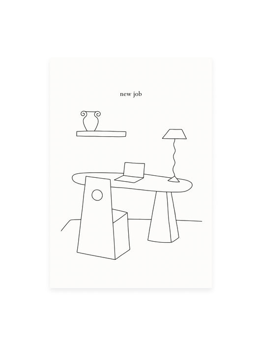 Postcard 'new job'