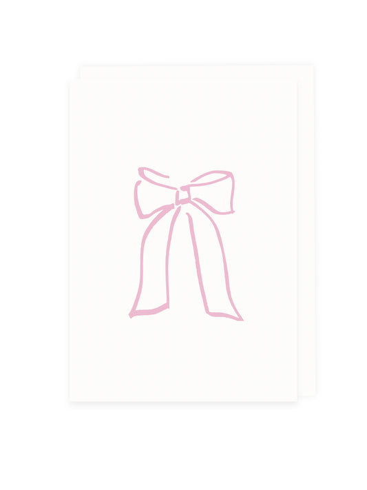 Folding card bow pink