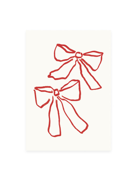 Postcard Two Bows (Risography)