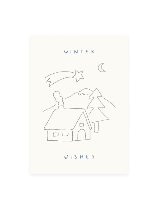 Postcard 'Winter Wishes' (Risograph)