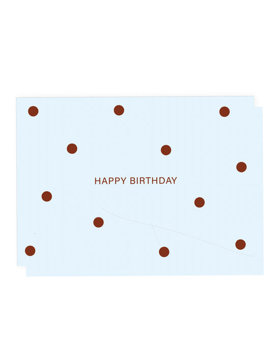 'Happy Birthday' folded card Polka Dots (risograph)