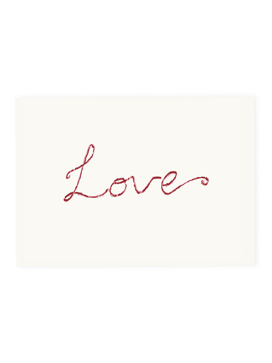 Postkarte 'Love' Pink (Risographie)