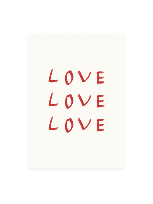 Postcard 'Love Love Love' (Risograph)
