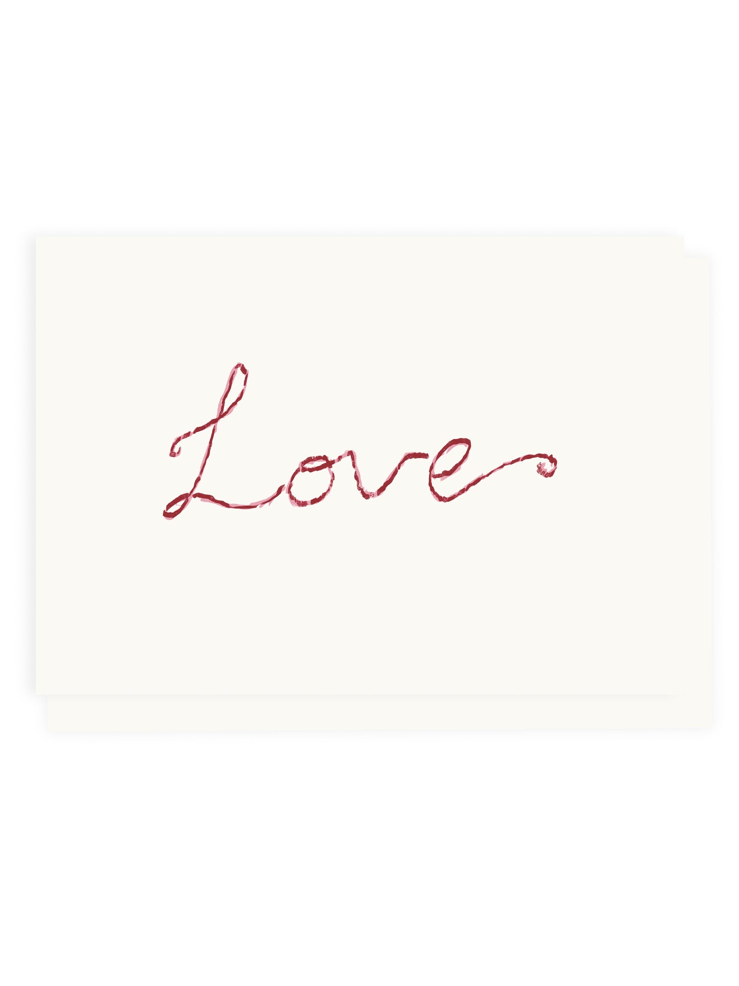 Folding card 'Love' Pink (risography)