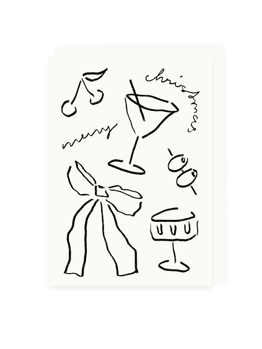 Folding card 'merry christmas' (risography)