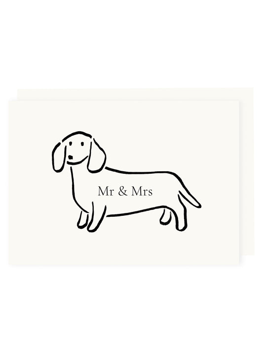 Folding card 'Mr &amp; Mrs' Dachshund (Risograph)